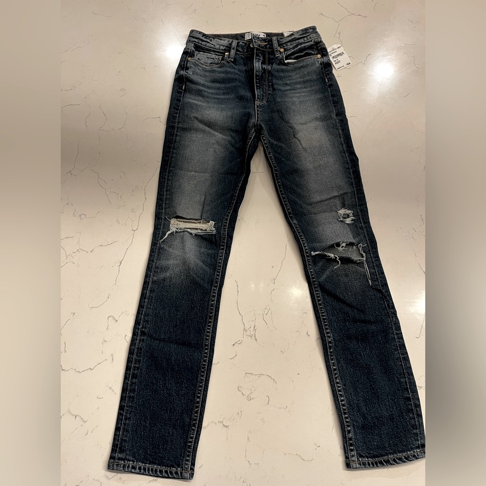 Paige Jeans Size 28 Highrise With Distressed Knee